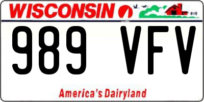 WI license plate 989VFV