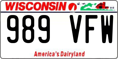 WI license plate 989VFW