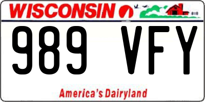 WI license plate 989VFY