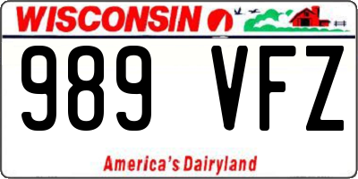 WI license plate 989VFZ