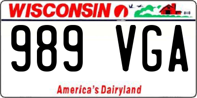 WI license plate 989VGA