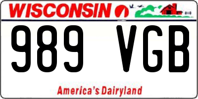 WI license plate 989VGB