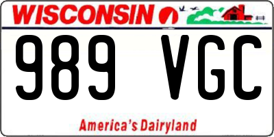WI license plate 989VGC