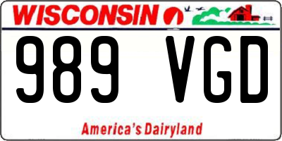 WI license plate 989VGD