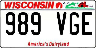 WI license plate 989VGE