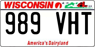 WI license plate 989VHT