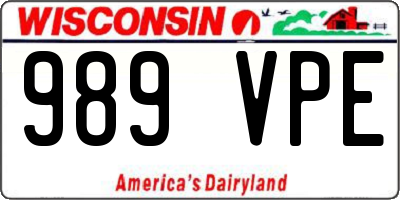 WI license plate 989VPE