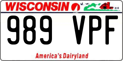 WI license plate 989VPF