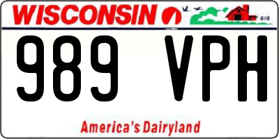 WI license plate 989VPH