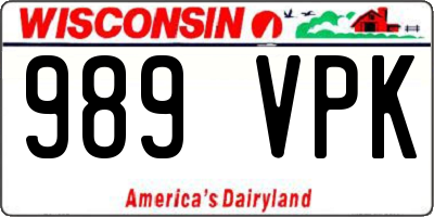 WI license plate 989VPK