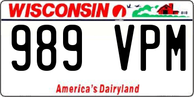 WI license plate 989VPM