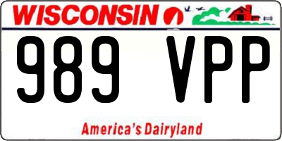 WI license plate 989VPP