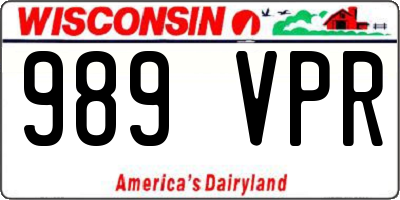 WI license plate 989VPR