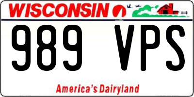 WI license plate 989VPS