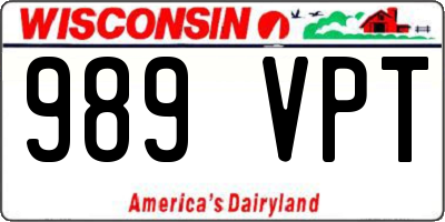 WI license plate 989VPT