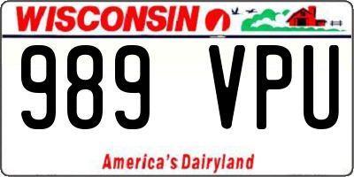 WI license plate 989VPU