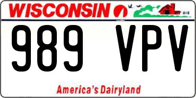 WI license plate 989VPV