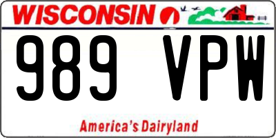 WI license plate 989VPW