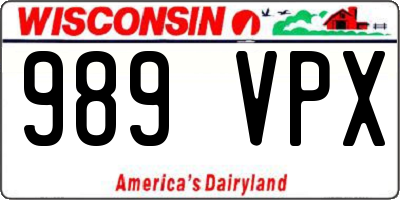WI license plate 989VPX