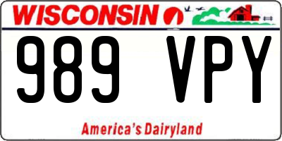 WI license plate 989VPY