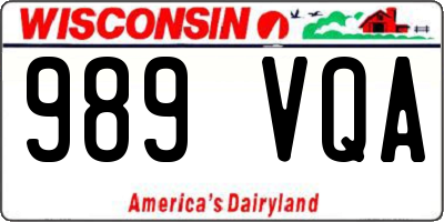 WI license plate 989VQA