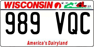 WI license plate 989VQC