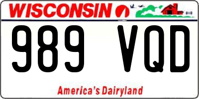 WI license plate 989VQD