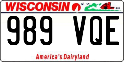 WI license plate 989VQE