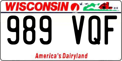 WI license plate 989VQF
