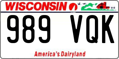 WI license plate 989VQK