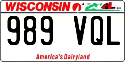 WI license plate 989VQL