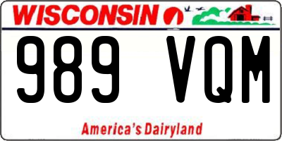 WI license plate 989VQM