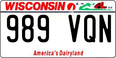 WI license plate 989VQN
