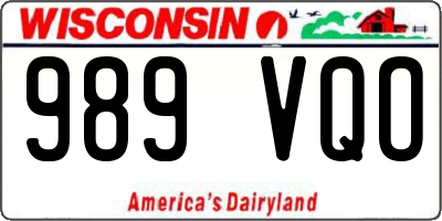 WI license plate 989VQO