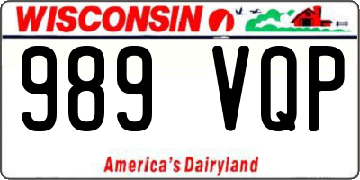WI license plate 989VQP
