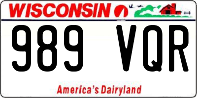 WI license plate 989VQR