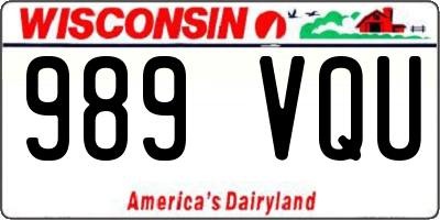 WI license plate 989VQU