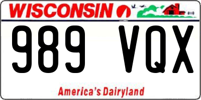 WI license plate 989VQX