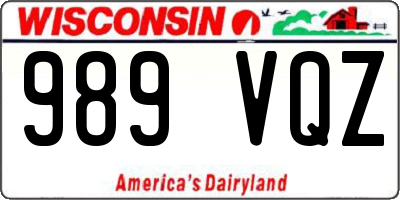 WI license plate 989VQZ