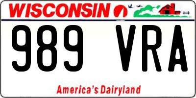 WI license plate 989VRA
