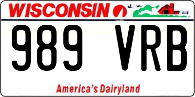 WI license plate 989VRB