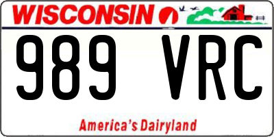 WI license plate 989VRC