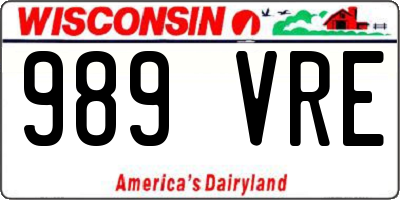 WI license plate 989VRE