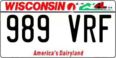 WI license plate 989VRF