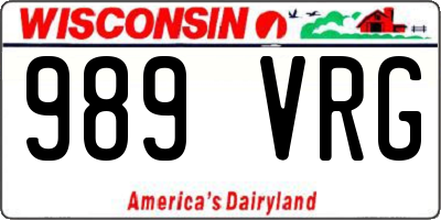 WI license plate 989VRG