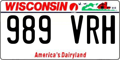 WI license plate 989VRH