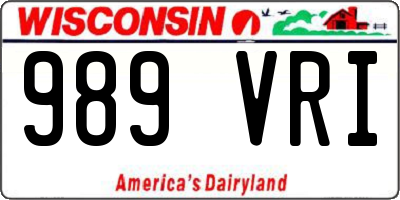 WI license plate 989VRI