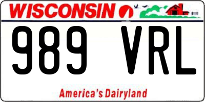 WI license plate 989VRL