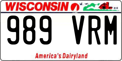 WI license plate 989VRM