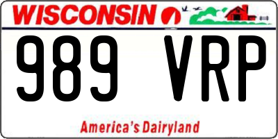 WI license plate 989VRP